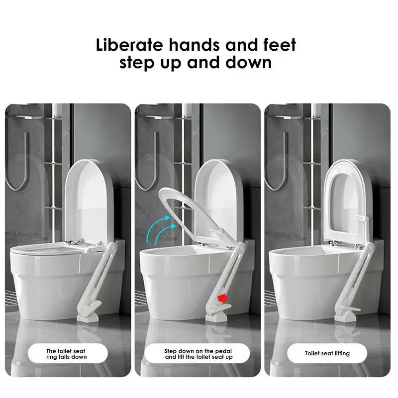 Anti-Dirty Foot-Operated Toilet Seat Lid Holder