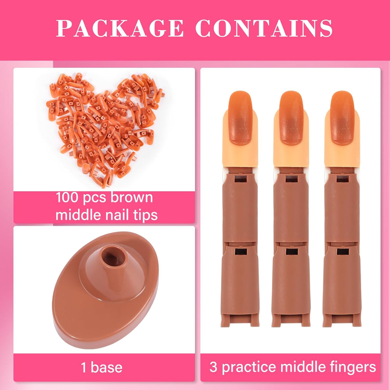 Nail Practice Finger for Acrylic Nails, 3PCS Adjustable Fake Mannequin Fingers w