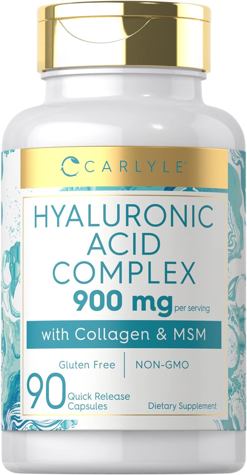 Hyaluronic Acid with Collagen 900Mg | 90 Capsules | with MSM | Hydrolyzed Collag